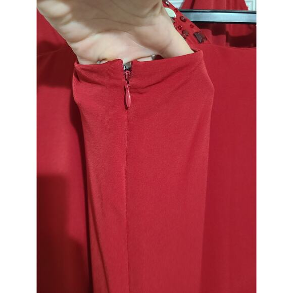 Lane Bryant 26/28w women's plus size red dress with rhinestones - Picture 8 of 12
